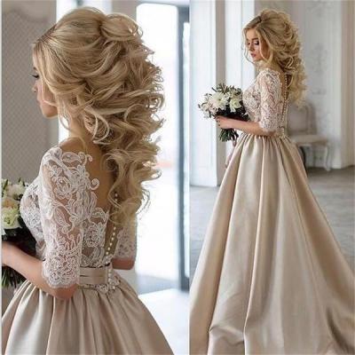 Champagne and Ivory Prom Dress P172