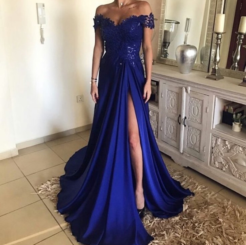 Lace Chiffon Prom Dress With Slit P276 on Luulla