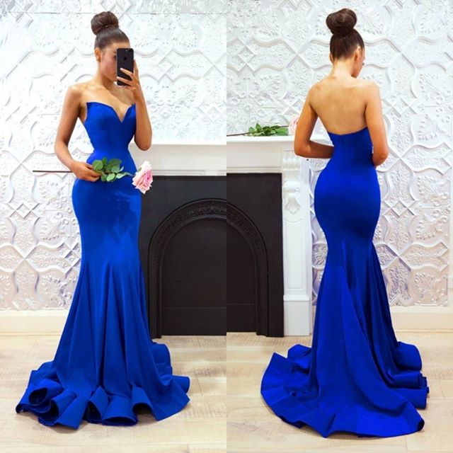 Royal Blue Mermaid Prom Dress Y09 on Luulla